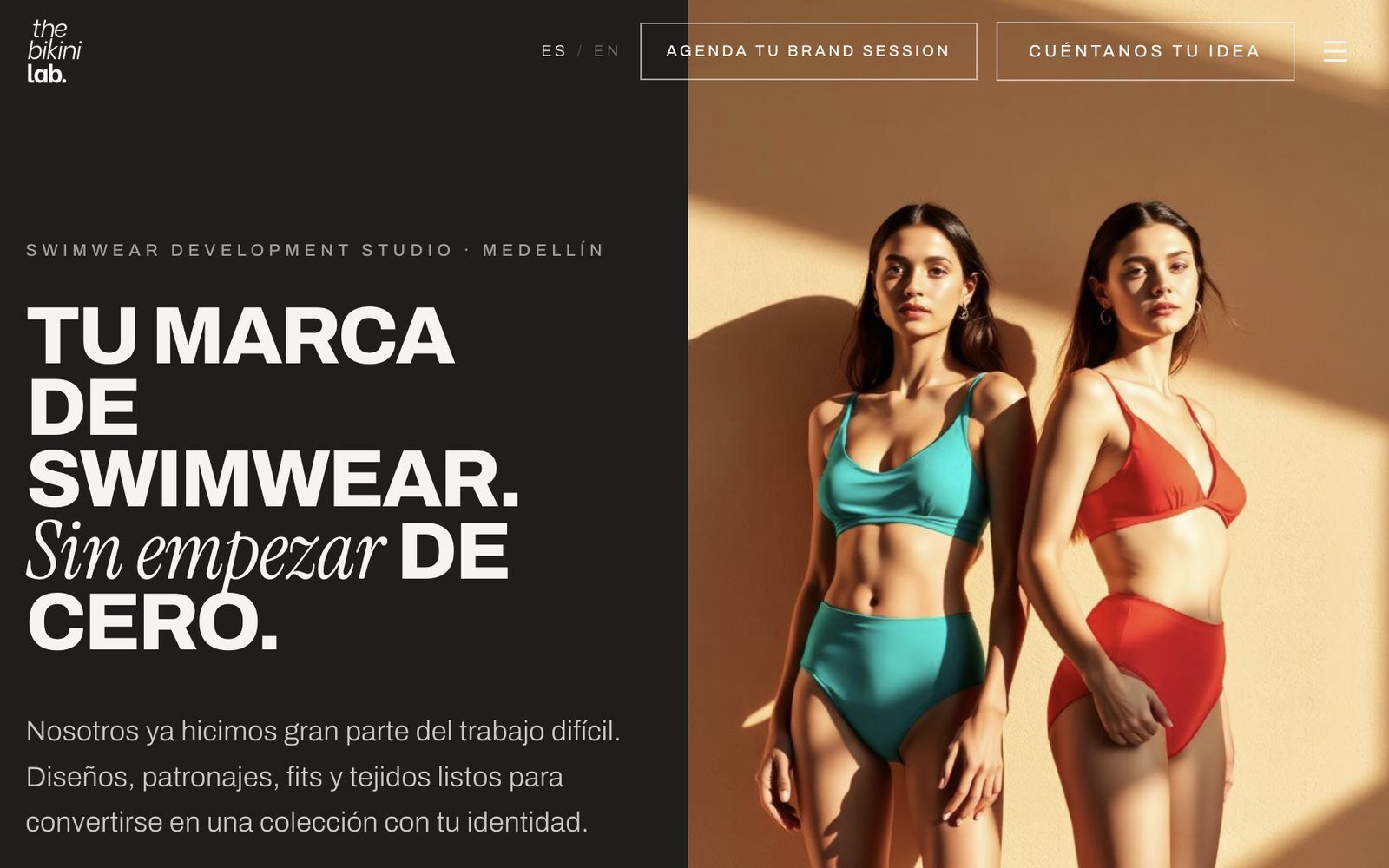 Web de The Bikini Lab, fabricante de swimwear, diseñada por REHAZ